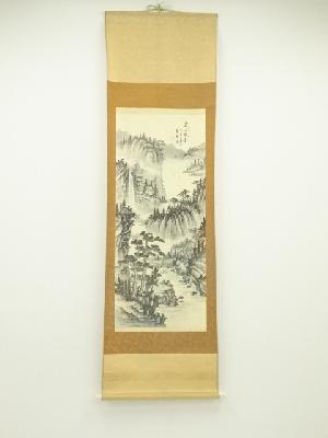 廣相堂筆　山水図　肉筆絹本掛軸